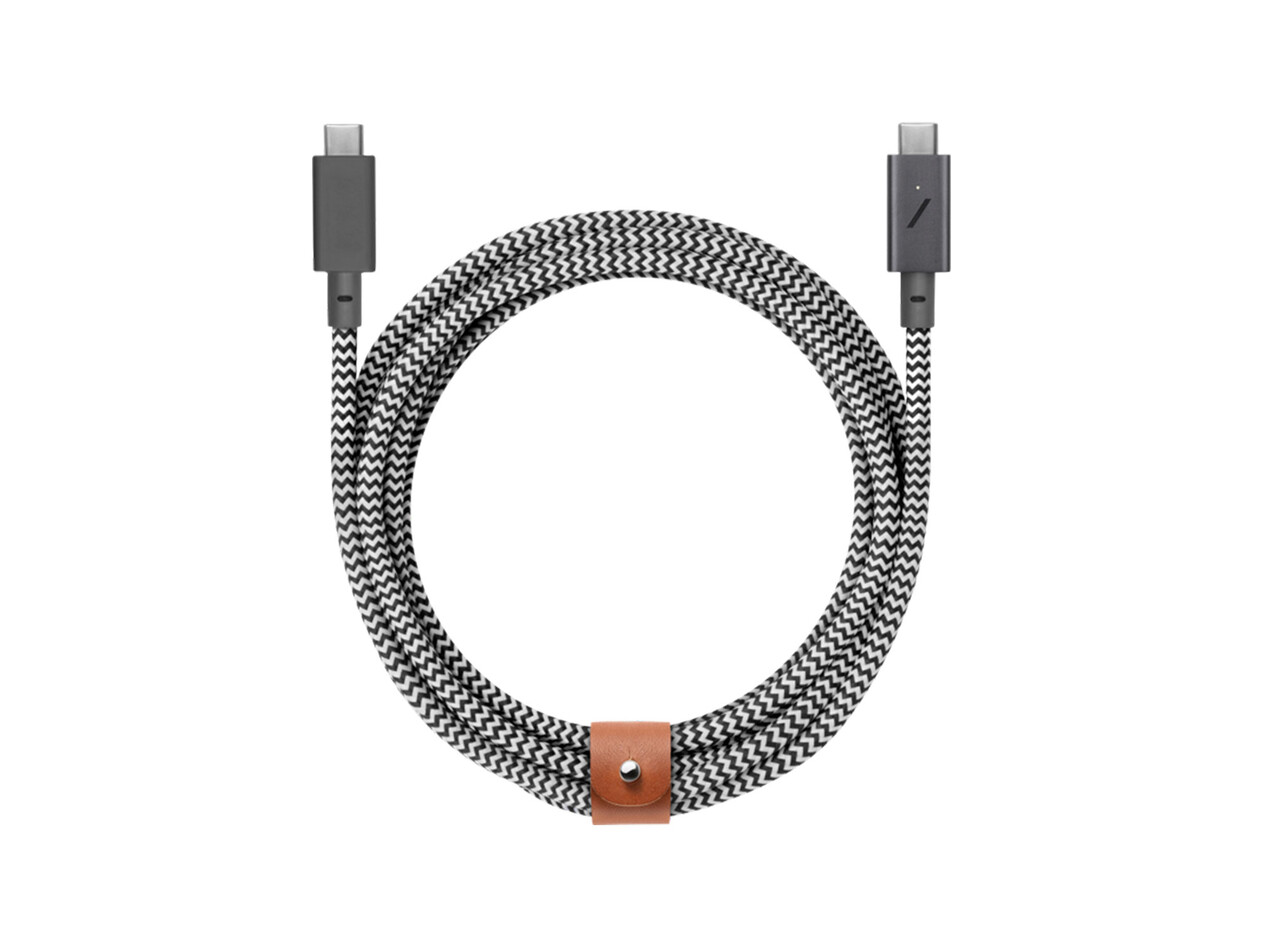 Native Union Belt Pro USB-C Kabel 2.4m mit LED-Anzeige,100W, zebra
