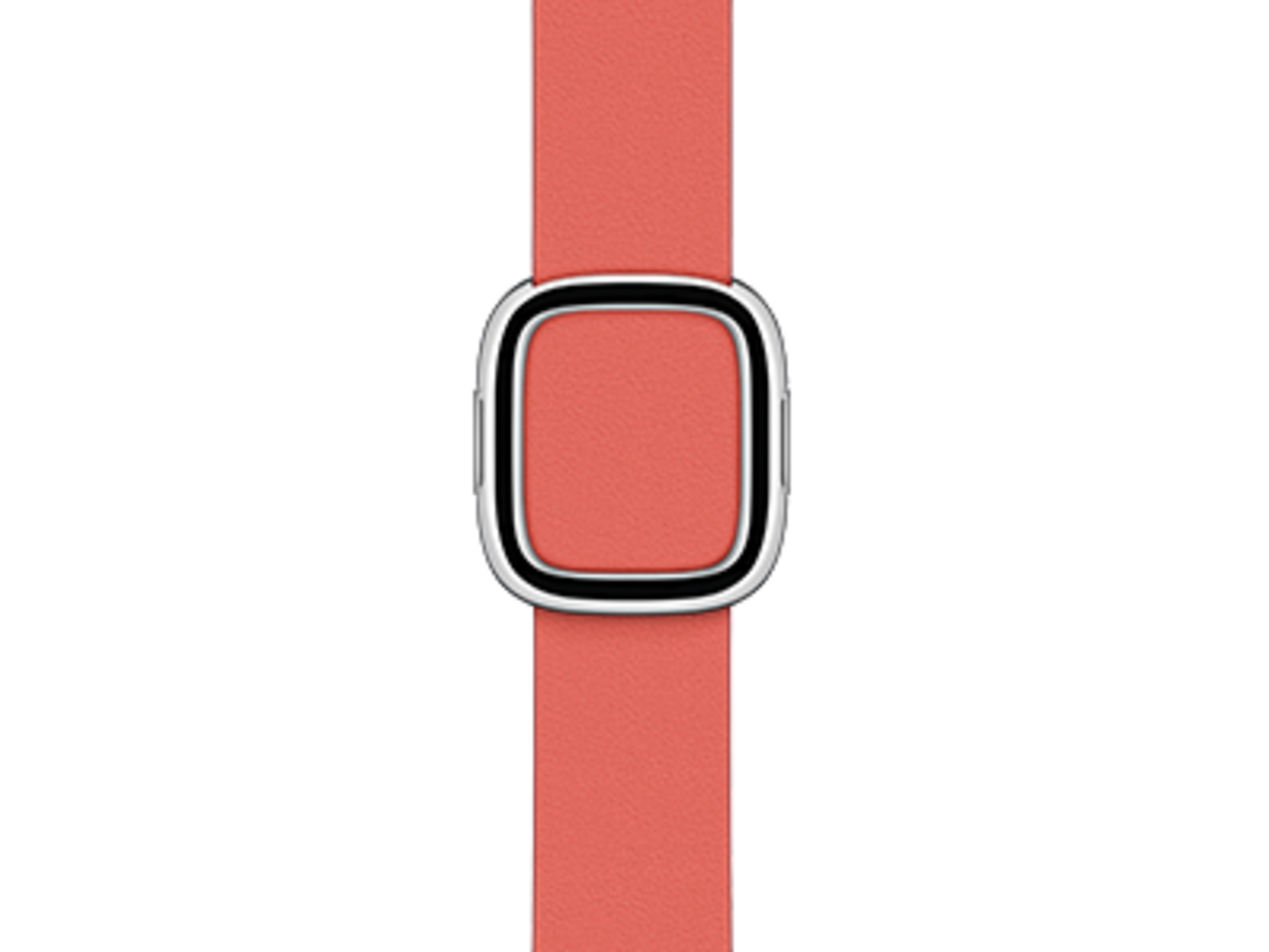 Apple Watch 38/40/41 mm Modernes Lederarmband, zitruspink, groß