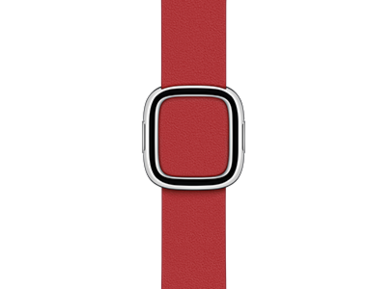 Apple Watch 38/40/41 mm Modernes Lederarmband, scharlachrot, klein