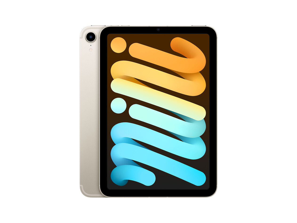 iPad mini Wi-Fi + Cellular, 64GB mit Retina Display, polarstern, (6.Gen.)>
