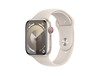 Apple Watch Series 9 GPS + Cellular, Aluminium polarstern, 45mm mit Sportarmband, polarstern - S/M