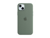 Apple iPhone 15 Plus Silikon Case mit MagSafe, zypresse grün