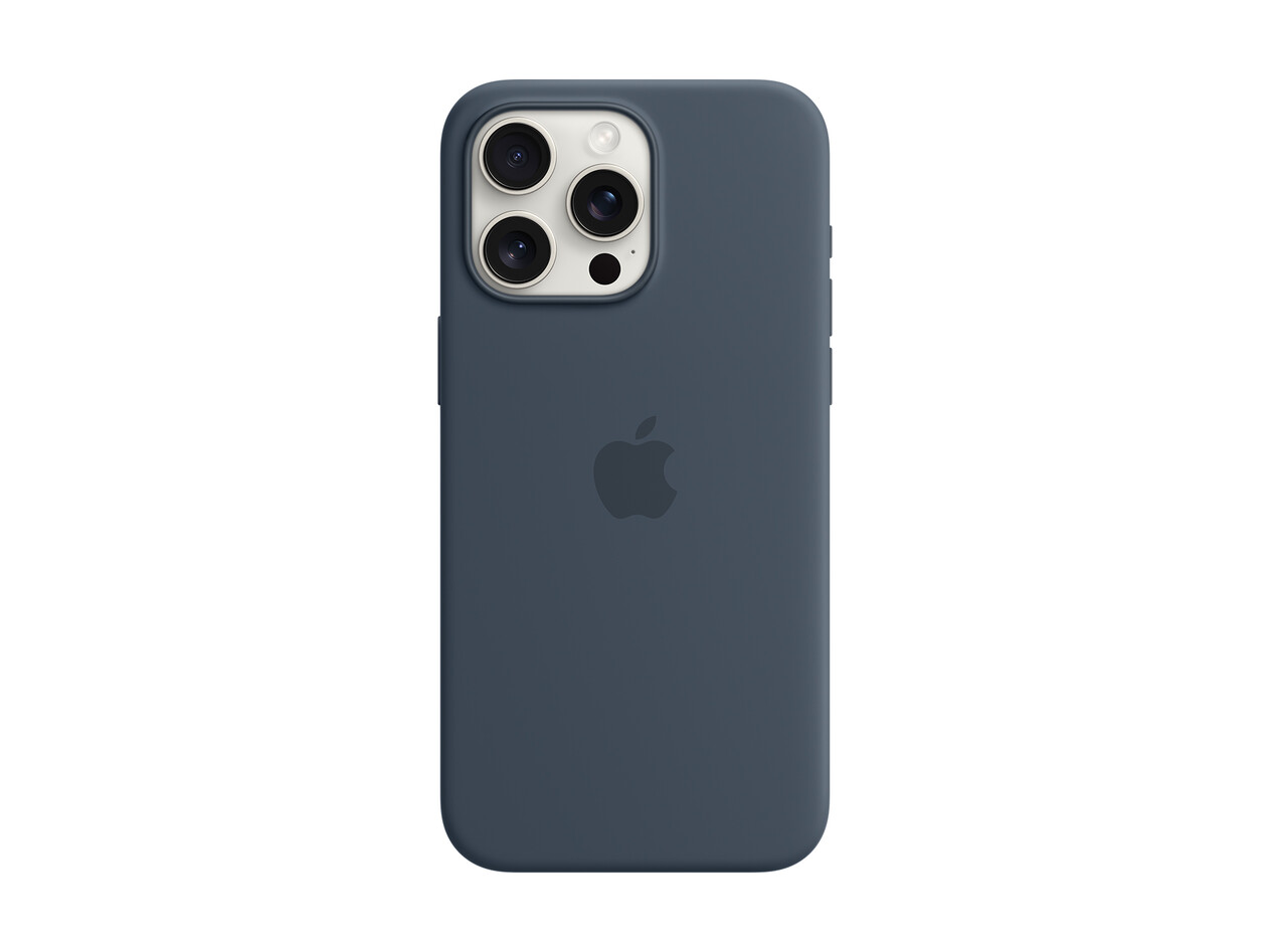 Apple iPhone 15 Pro Max Silikon Case mit MagSafe, sturmblau