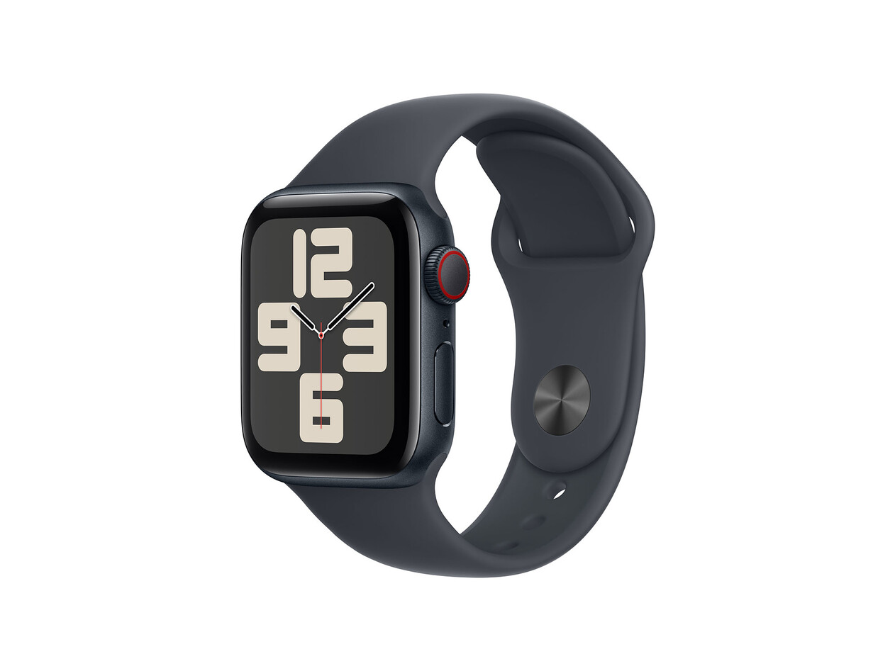 Apple Watch SE GPS + Cellular, Aluminium mitternacht, 40mm mit Sportarmband, mitternacht - M/L