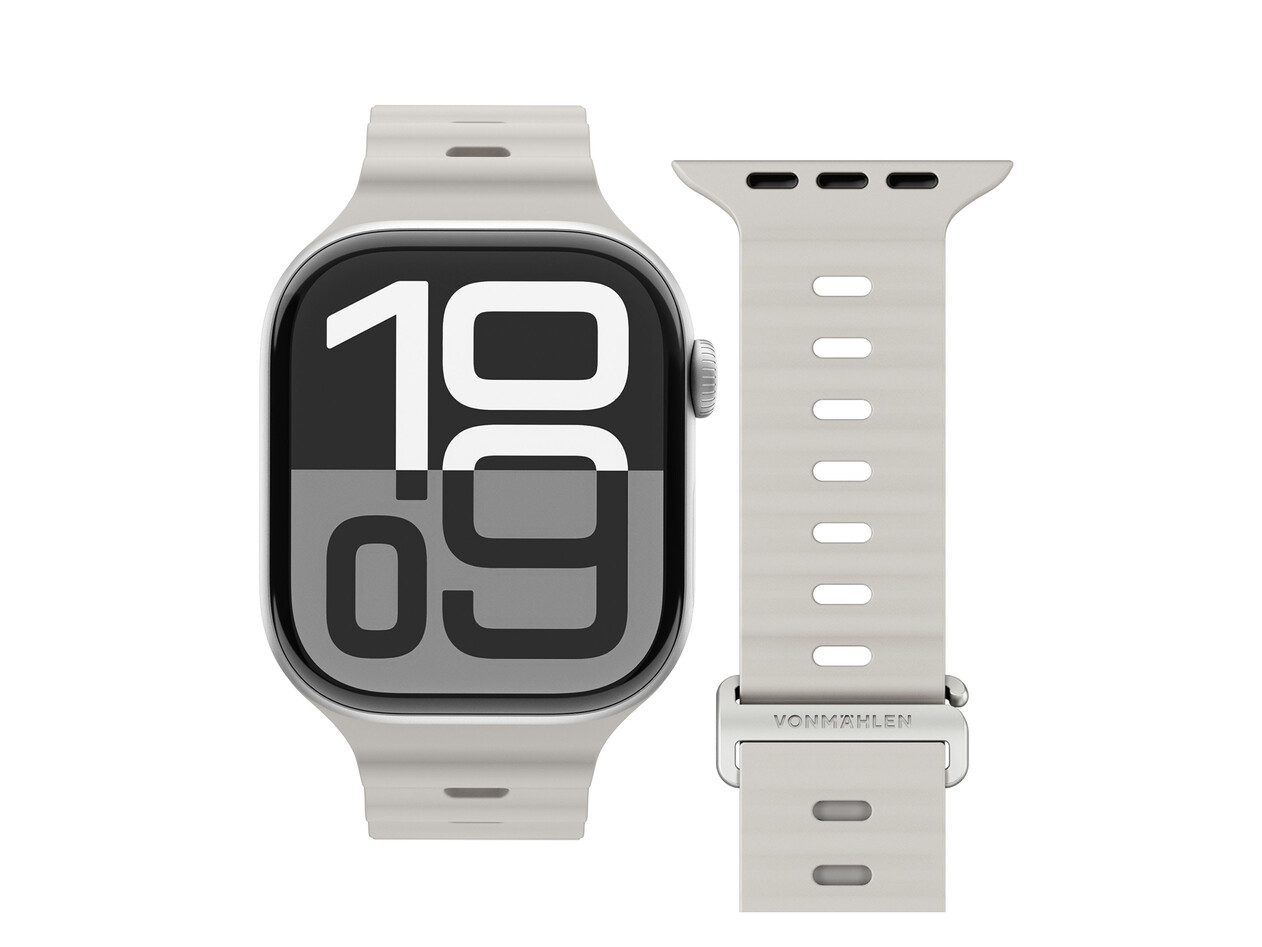 Sie sehen das Produktbild 01 von Vonmählen Wave-Armband 2 für Apple Watch 42/44/45/49 mm, beige Vonmählen Wave-Armband 2 für Apple Watch 42/44/45/49 mm, beige